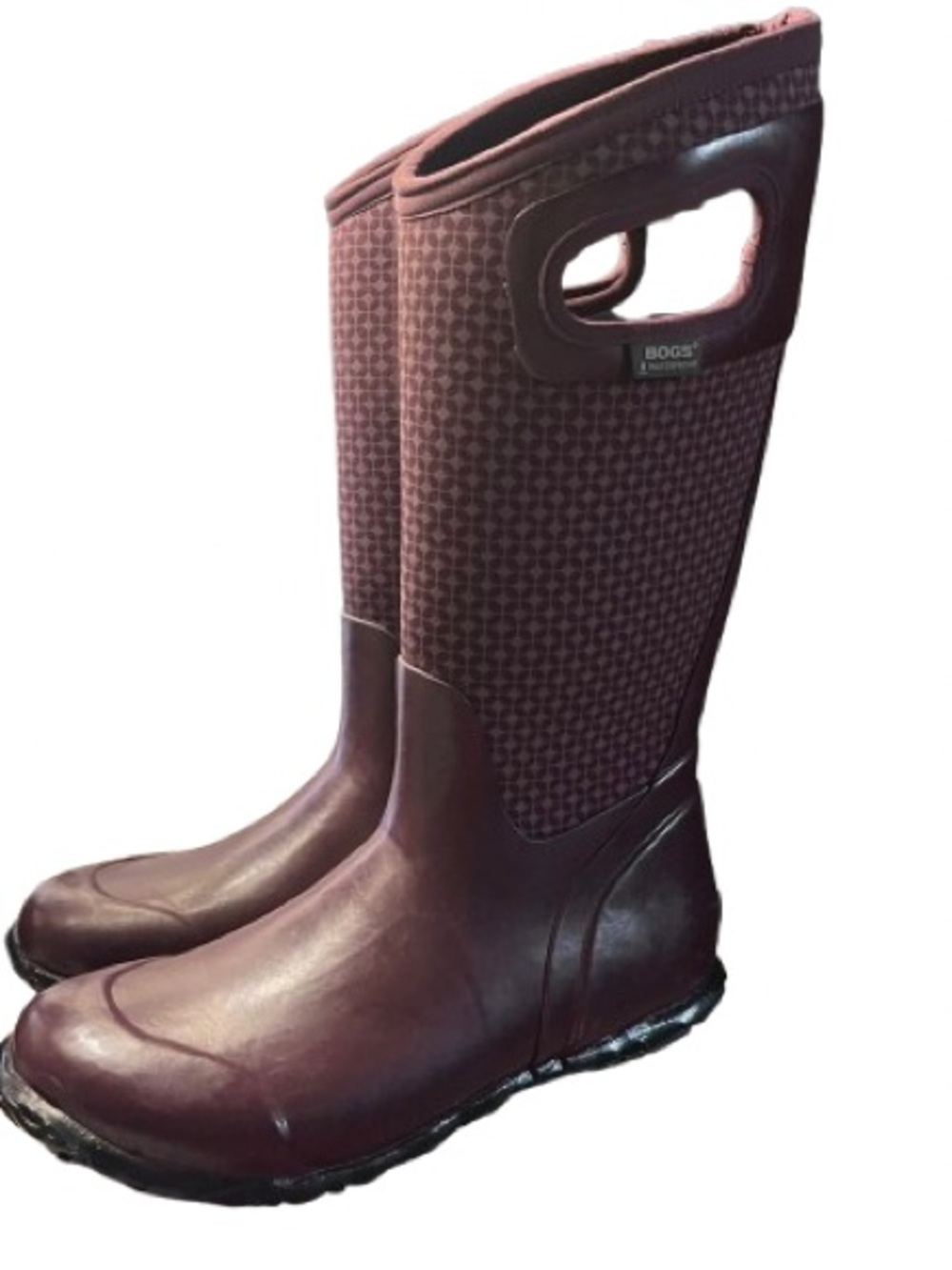 Bogs Plimsoll Cravat Tall Waterproof Winter Rain Boots Maroon Plum Women's US 6